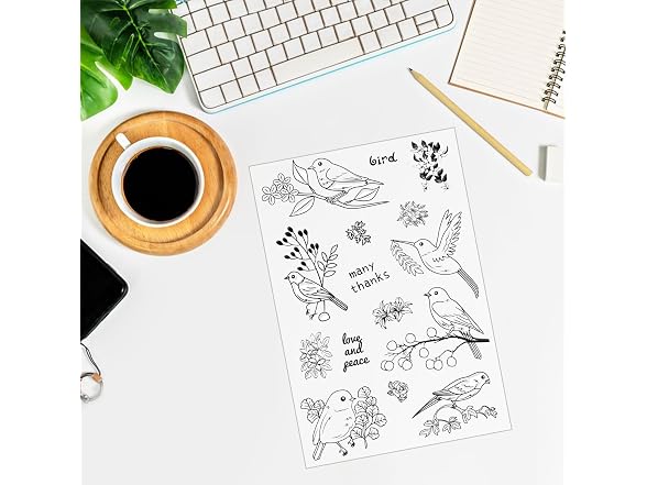 GLOBLELAND Bird Clear Stamps Silicone Stamp