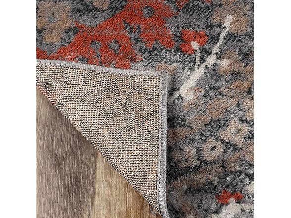 Superior 5'x8' Vintage Floral Damask In Rust