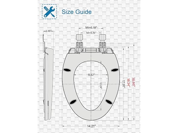 JINGZE Elongated Toilet Seat Slow Close