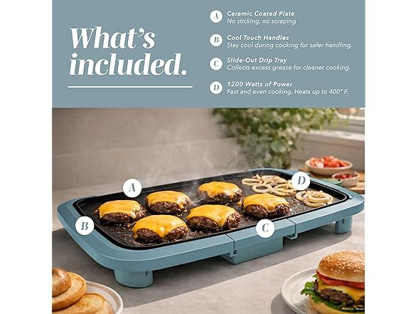 200W Electric Griddle 10x16
