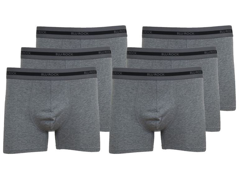 BLU ROCK WC-----J/MBB-565 / CH-CH / S Small Mens Cotton Flex Stretch Boxer Briefs Charcoal x6