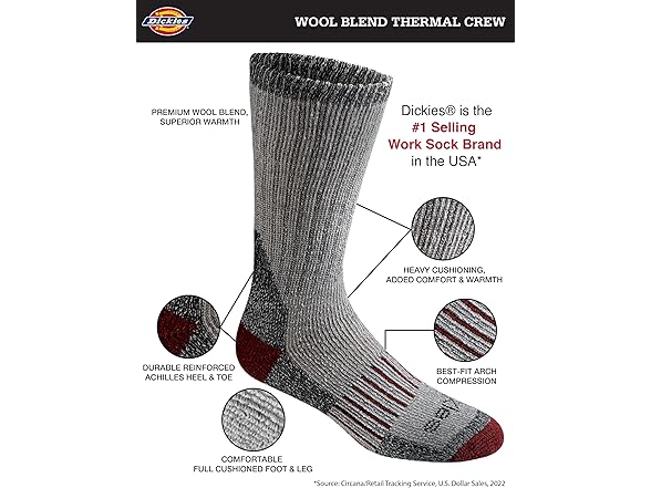 Dickies Mens Wool Blend Thermal Crew