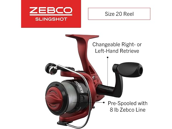 Zebco Slingshot Spinning Rod & Reel Combo, Red
