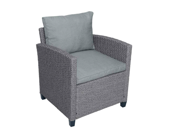 Zeus & Ruta Gray 6pc Wicker Sofa Set w/ Table