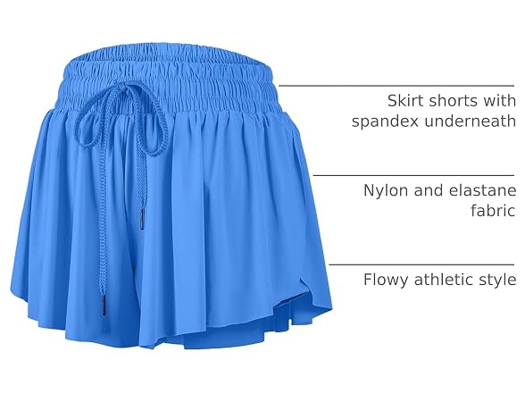 Blaosn Women (S) Flowy Athletic Shorts Gym Skirt