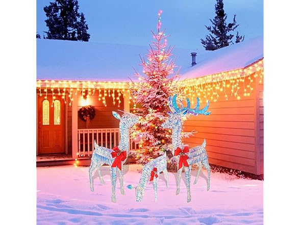 Top Treasures 3-Piece Iridescent Reindeer Family