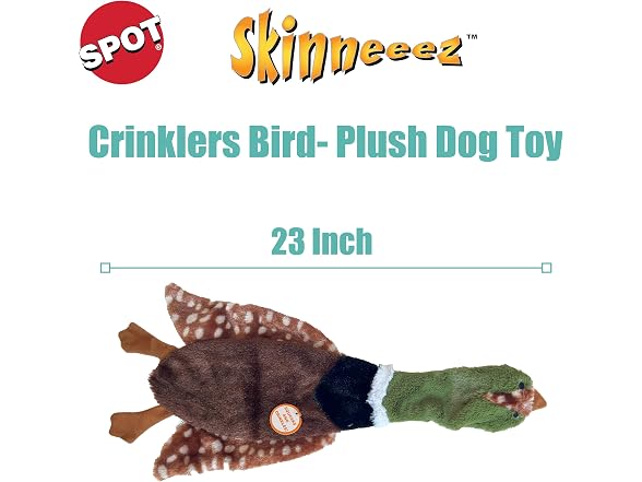 SPOT Skinneeez Crinklers Bird- Stuffing-Free