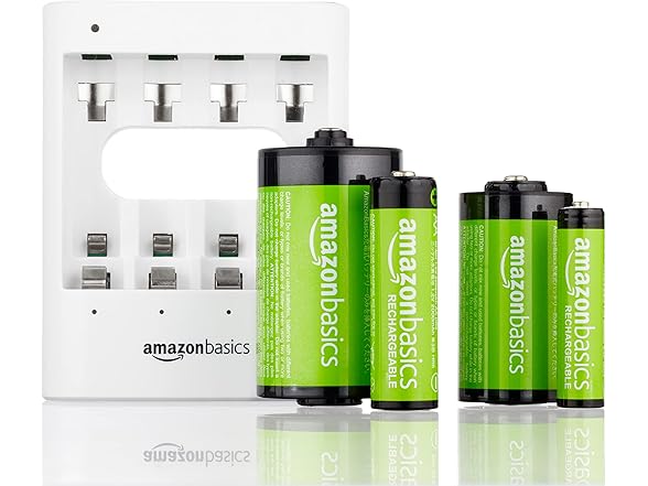 (4 PACK) AmazonBasics 2400mAh NiMH Rechargeable AA Batteries