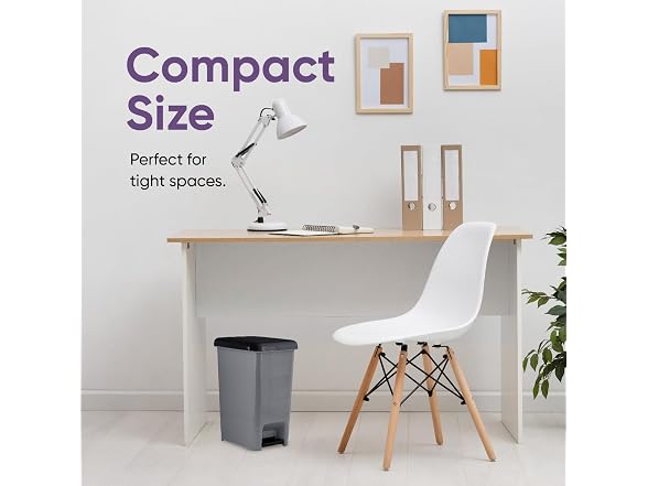Superio 2.5 Gal Step-On Can Grey/Black