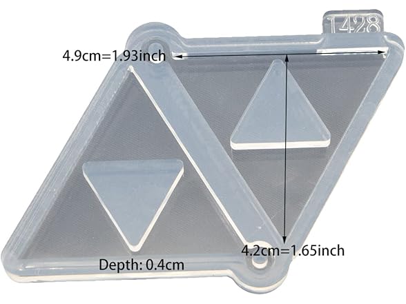 Shiny Glossy Triangle Earring Resin Mold Silicone 