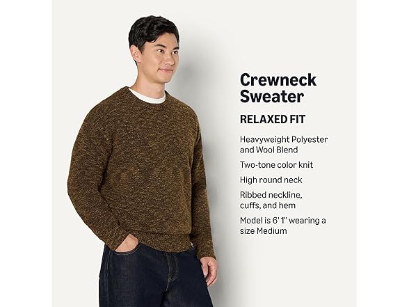 Amazon Essentials Men Relaxed-Fit Multi-Color Crewneck
