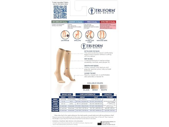 Truform 30 40 mmHg Compression Stockings Men and