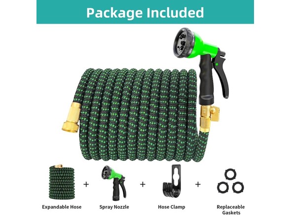 100ft Expandable Garden Hose w/ Nozzle