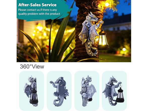 Solar Dragon Tree Hugger Garden Statue - Gallery 5