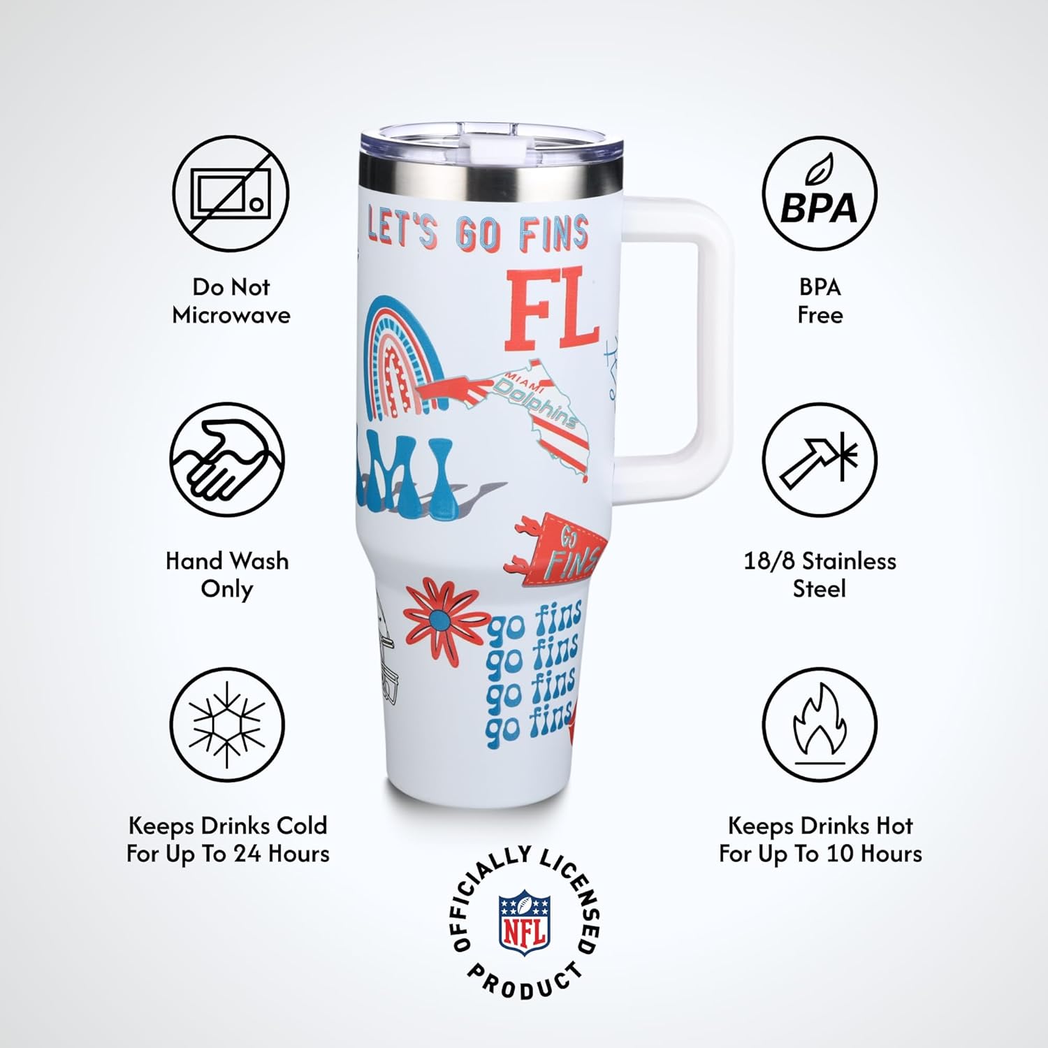 MIAMI DOLPHINS 46oz Game Day Tumbler - Gallery 18