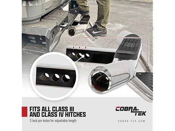 Cobra-Tek HS-007 36" Round Tube Double Hitch Step