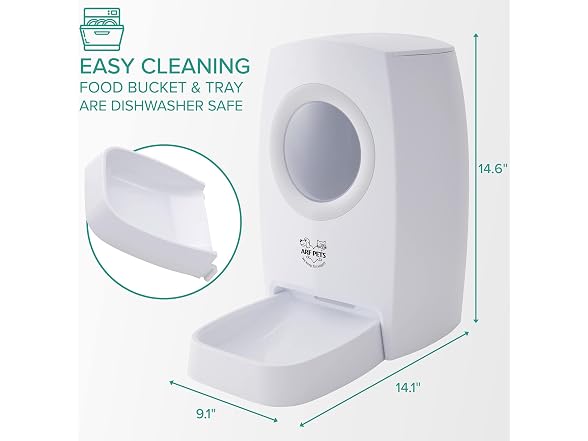 Arf Pets Automatic Pet Feeder Food Dispenser 6L White