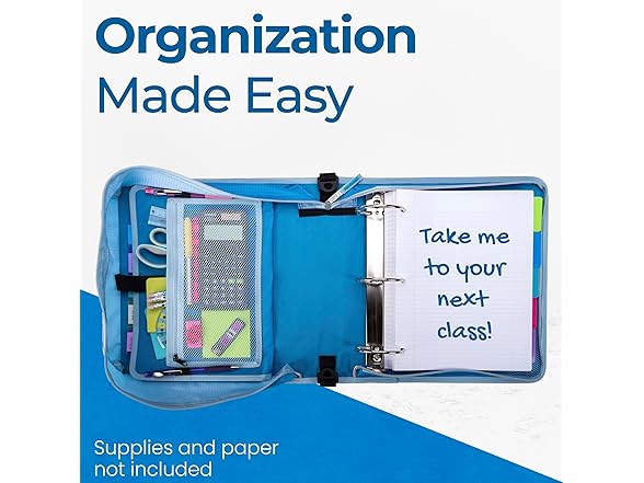 Case-it Mighty Zip Tab School Zipper Binder