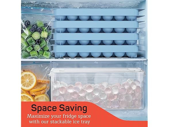 Emporio Kitchen Round Ice Cube Tray Set Pack of 4, Blue