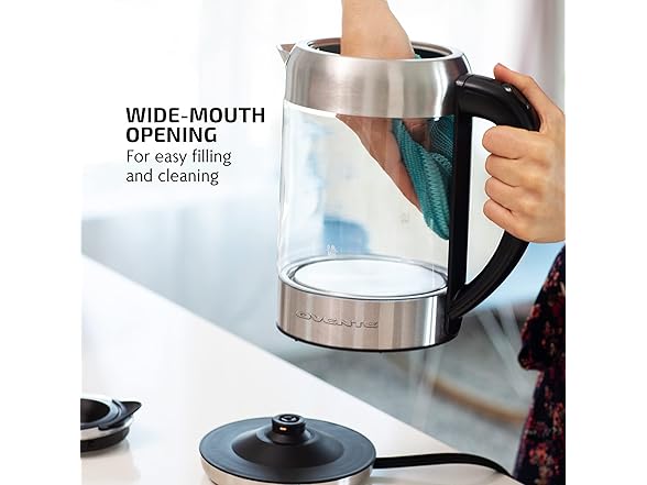 OVENTE Electric Kettle w/1.7L Borosilicate Glass