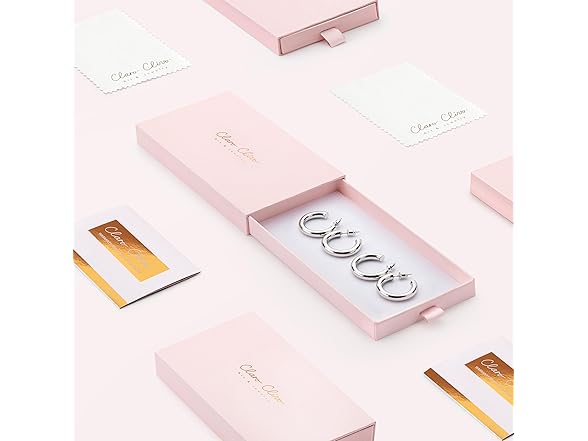 Claro Clivo White Gold Hoop Earrings 30MM