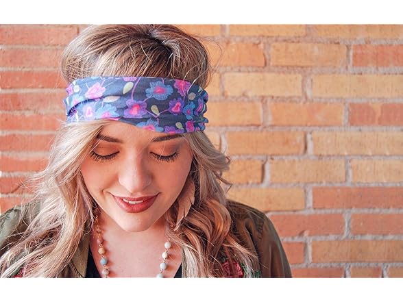 Karma Blue Floral Headband for Women 