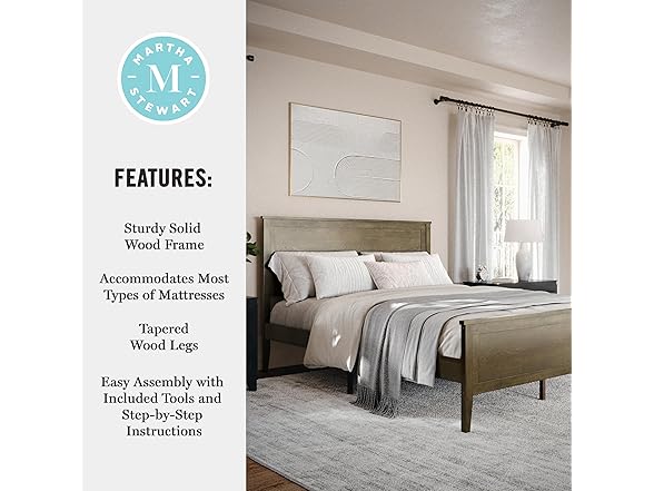 Martha Stewart Corbin Wood Platform Bed
