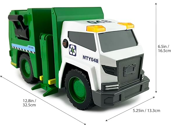 Mighty Fleet Power Movers 15" Interactive Garbage Truck Toy
