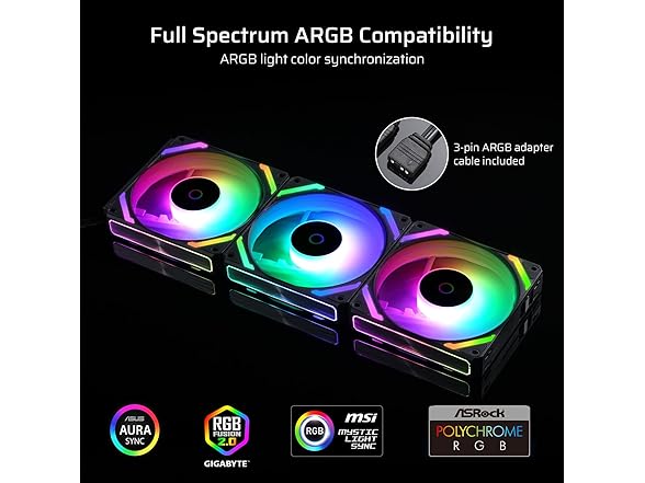 LTC 120mm Case Fan, ARGB, Black