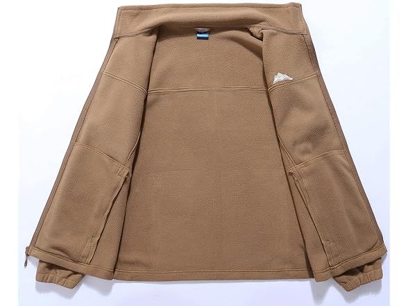 Gimecen Men Lightweight Full Zip Soft Polar Coat