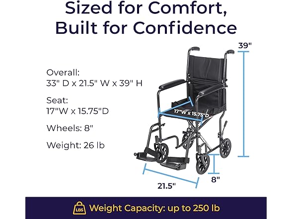 Drive Medical Lightweight Transport Wheelchair