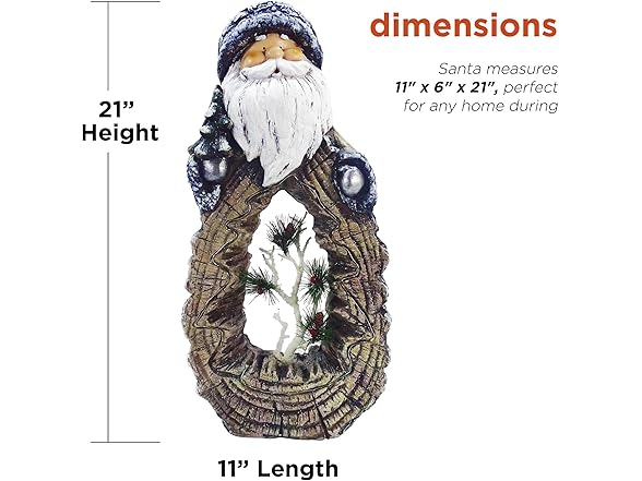 Alpine Corporation 21" H Indoor/Outdoor Santa Statue