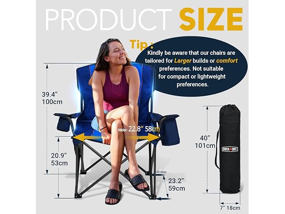 Overmont Oversized Camping Chair 450lb