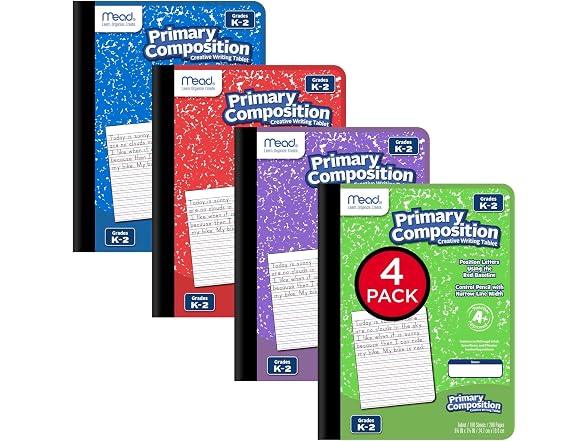 Mead Mead Primary Composition Book, 4 Pack
