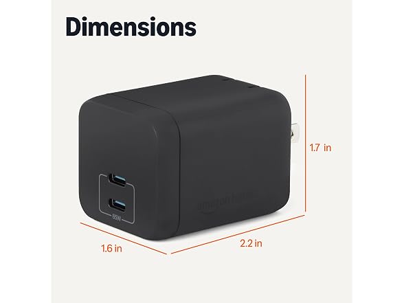 Amazon Basics 65W Fast Charging GaN USB-C Wall Cha