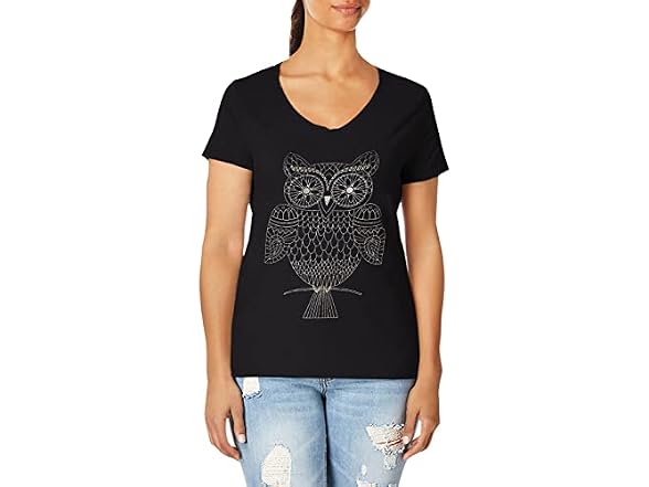 Hanes Women (S) Short Sleeve Graphic Tee Black