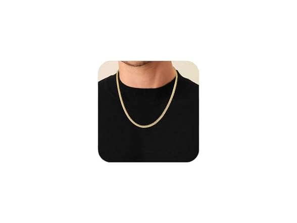Andsion Solid 14k Gold Necklace Cuban 20In