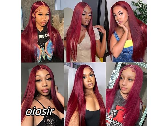 Burgundy Lace Front Wigs Human Hair