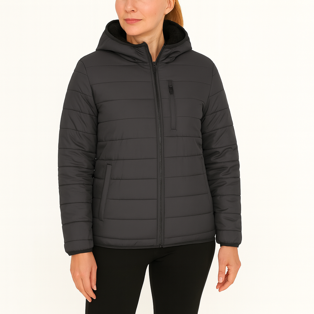 Womens Fleece-Lined Hooded Puffer Jacket - Gallery 17