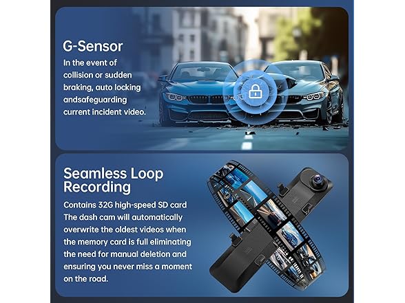 TUIFAC 4K Rear View Mirror Camera