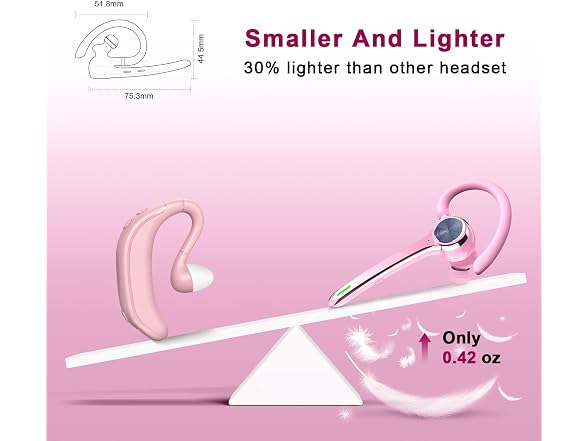 HEIBAS Bluetooth Headset (Pink)