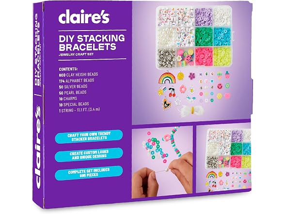 Claire's Girls DIY Bracelet Alphabet Kit
