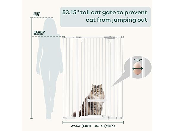 Ostutry 53in Tall Pet Gate for Doorway