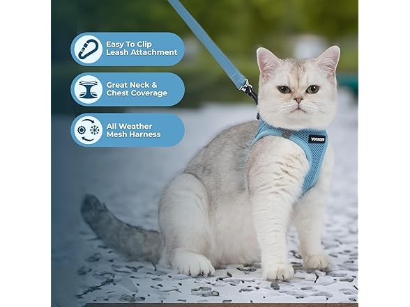 Voyager Step-in Cat Leash Harness Set