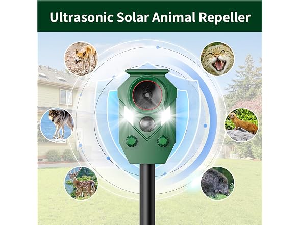 Balkene Home 4 Pack Solar Ultrasonic Animal Repeller