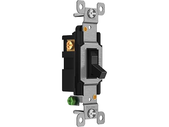 ENERLITES Black Toggle Light Switch