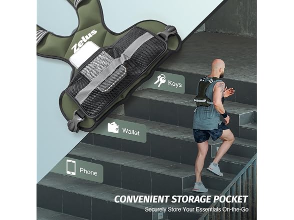 ZELUS Green Adjustable Weighted Vest 4-10lbs