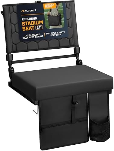 Folding Reclining Stadium Seat - Blk