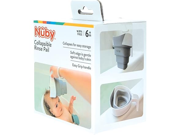 Nuby Collapsible Rinse Pail for Baby Bath Time