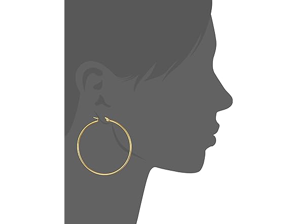 Amazon Essentials Women 50mm Yellow 18K Earrings